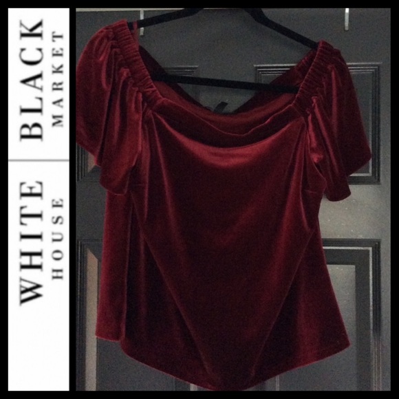 WHBM Off-Shoulder Velvet Top - Picture 4 of 7